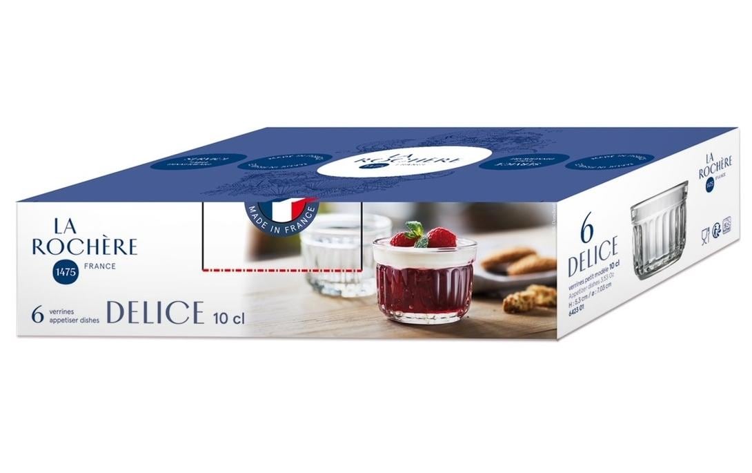 La Rochère Dessert-Schale Delice – 6er Set, 100 ml, Ø 7,1 cm, Glas, Transparent, spülmaschinenfest