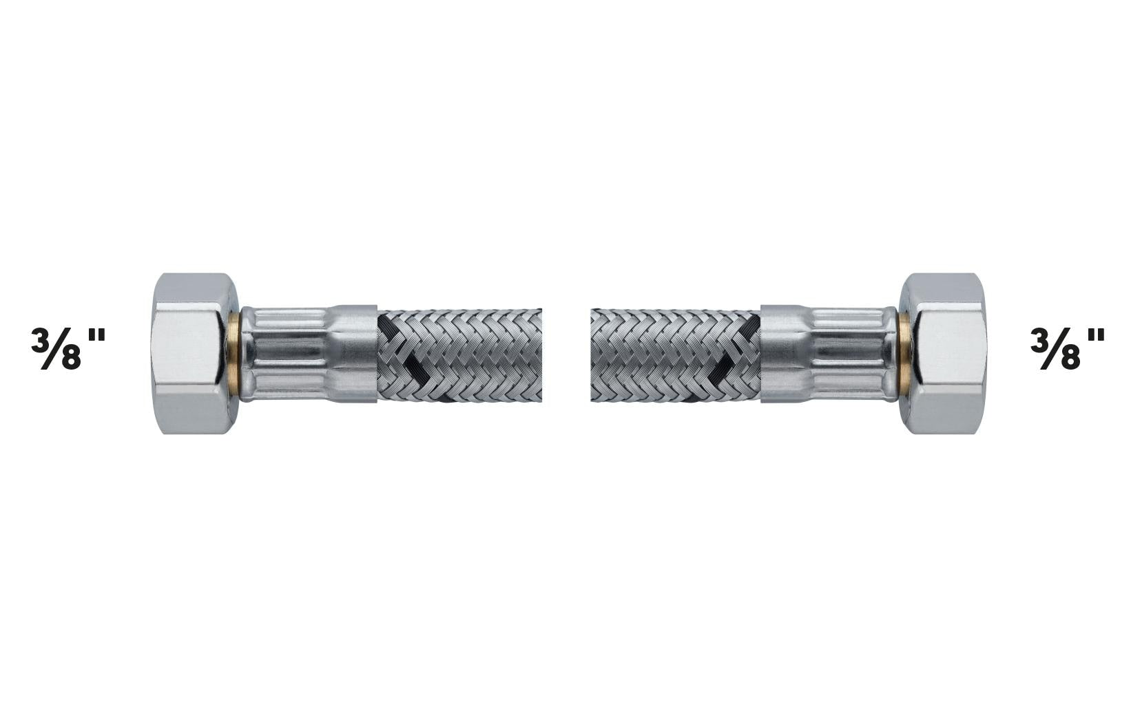 Flexo Anschlussschlauch – DN8, 3/8" Innengewinde × 3/8" Innengewinde, 100 cm, Silbergrau, für Schläuche