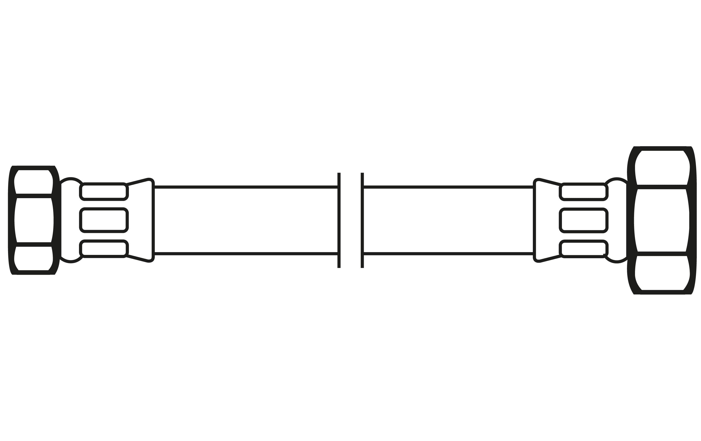 Flexo Anschlussschlauch – DN8, 3/8" IG x 1/2" IG, Länge 20 cm, Silbergrau