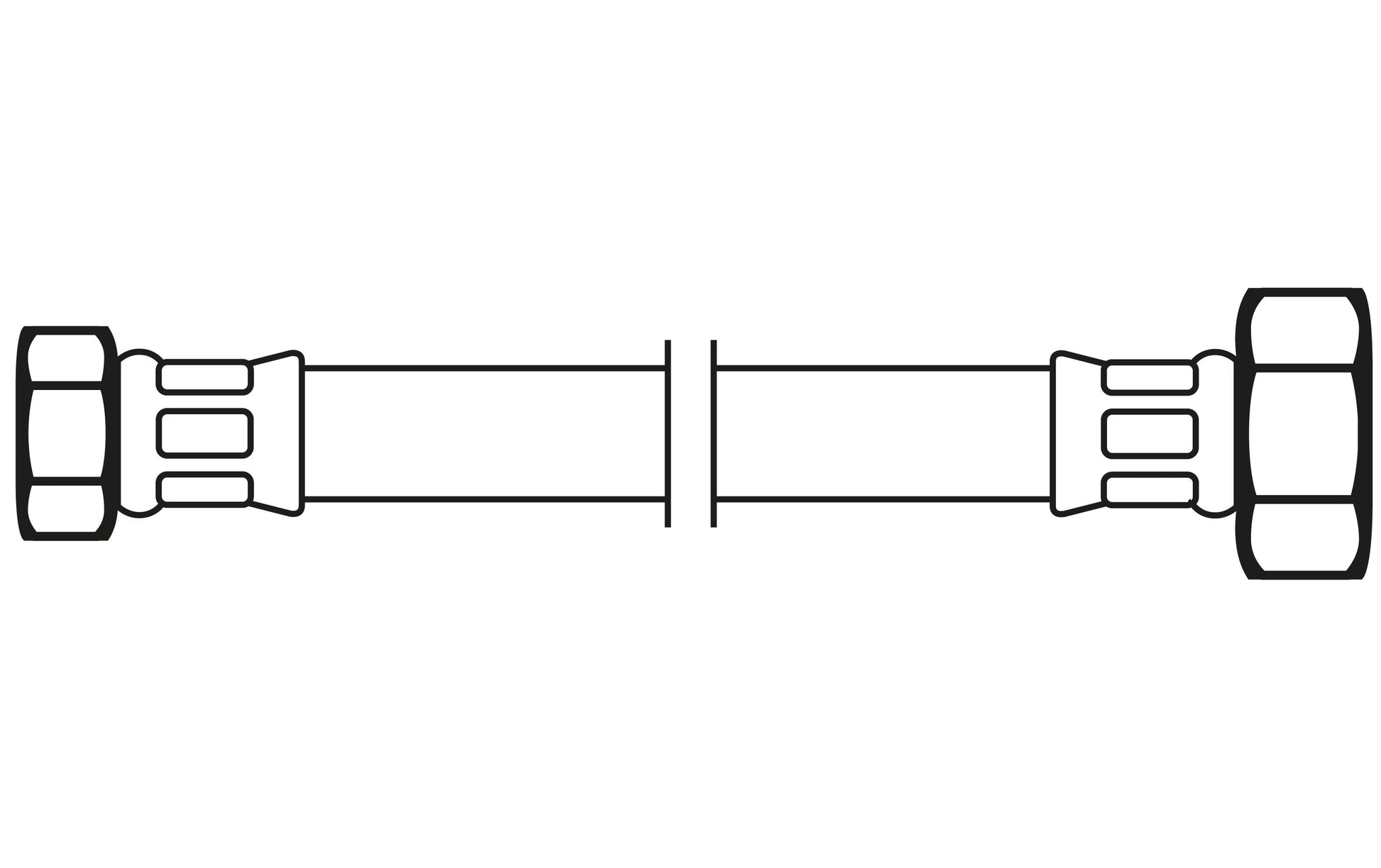 Flexo Anschlussschlauch – 3/8" IG × 1/2" IG, 50 cm, Silbergrau