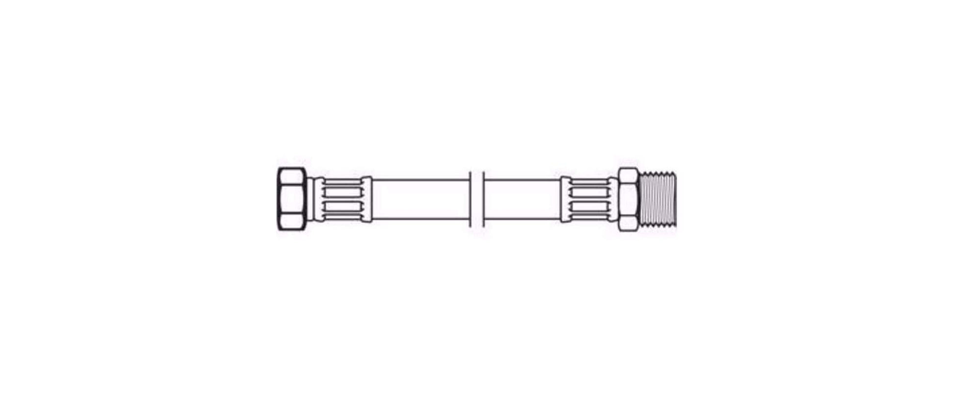 Flexo Anschlussschlauch – DN 8, 3/8" IG × 3/8" AG, 50 cm, Silbergrau