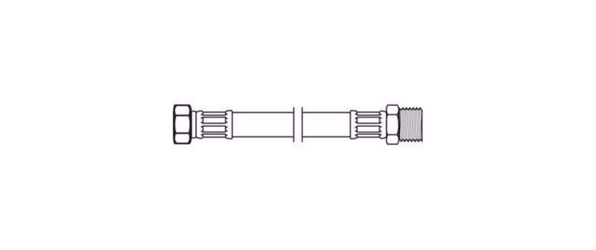 Flexo Anschlussschlauch – DN 8, 3/8" IG × 3/8" AG, 50 cm, Silbergrau