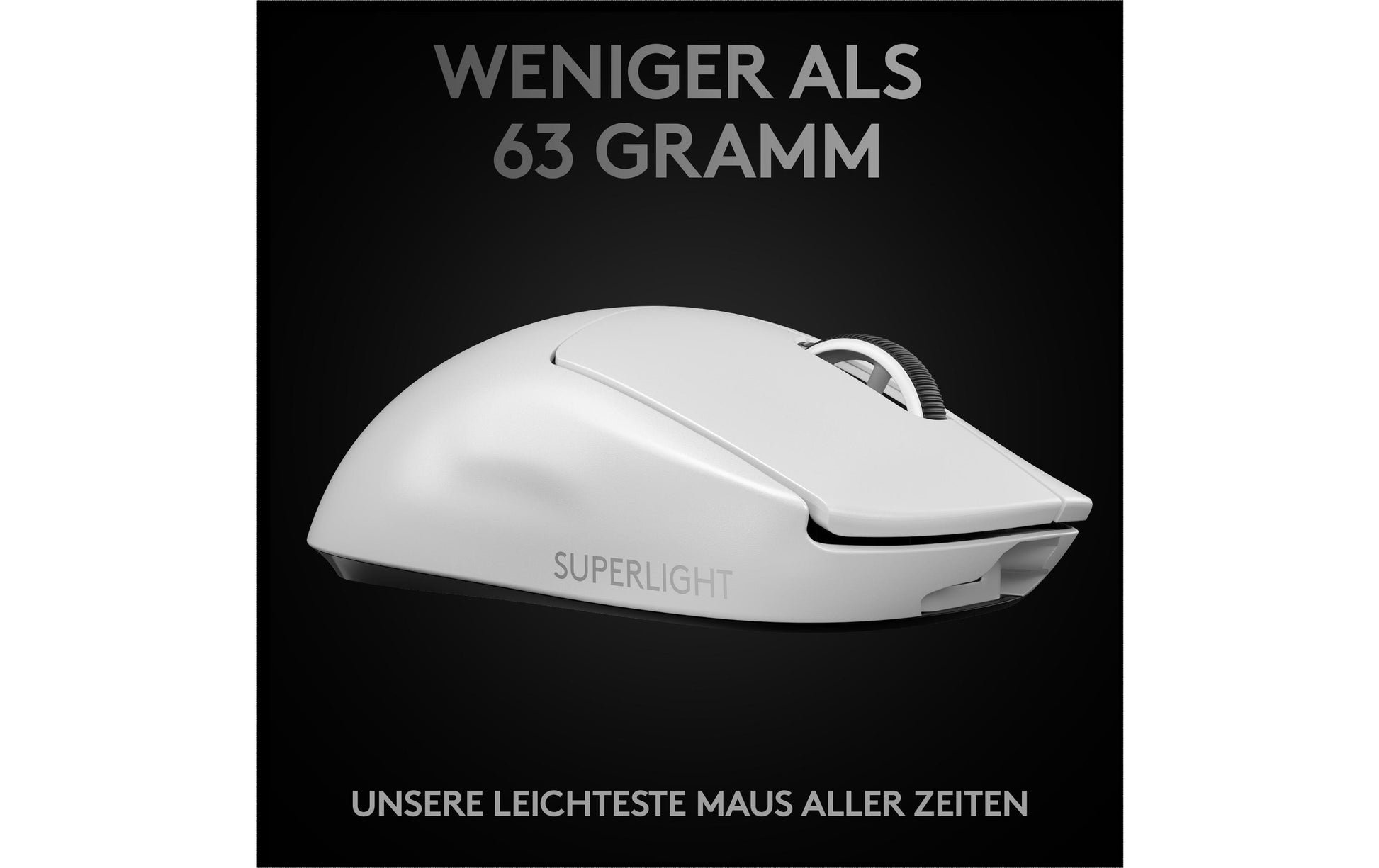 Logitech G PRO X SUPERLIGHT – Gaming-Maus – Kabellos (2,4 GHz), 25600 DPI, Rechts, Weiss