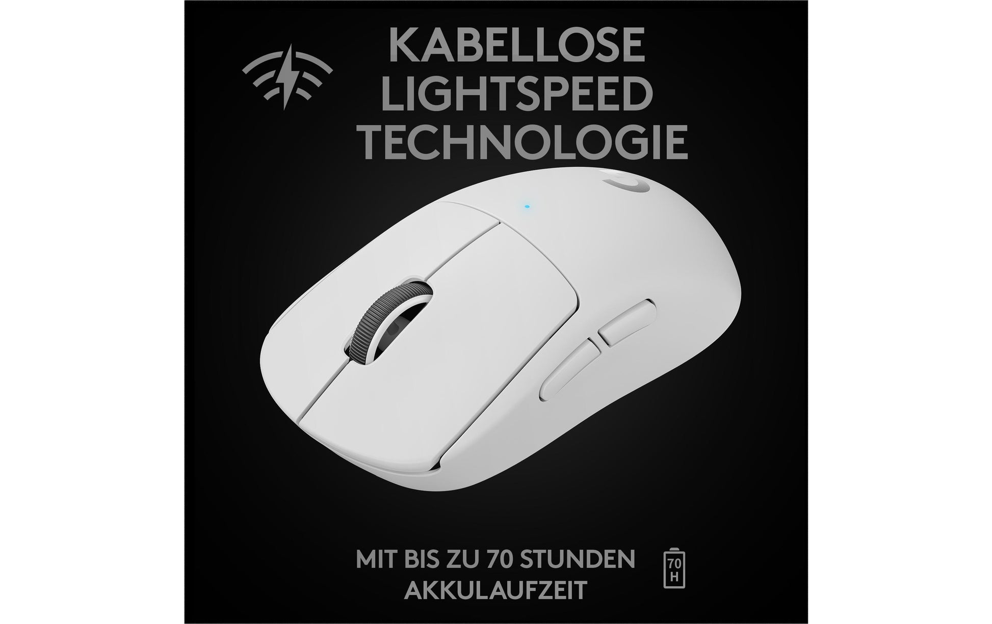Logitech G PRO X SUPERLIGHT – Gaming-Maus – Kabellos (2,4 GHz), 25600 DPI, Rechts, Weiss