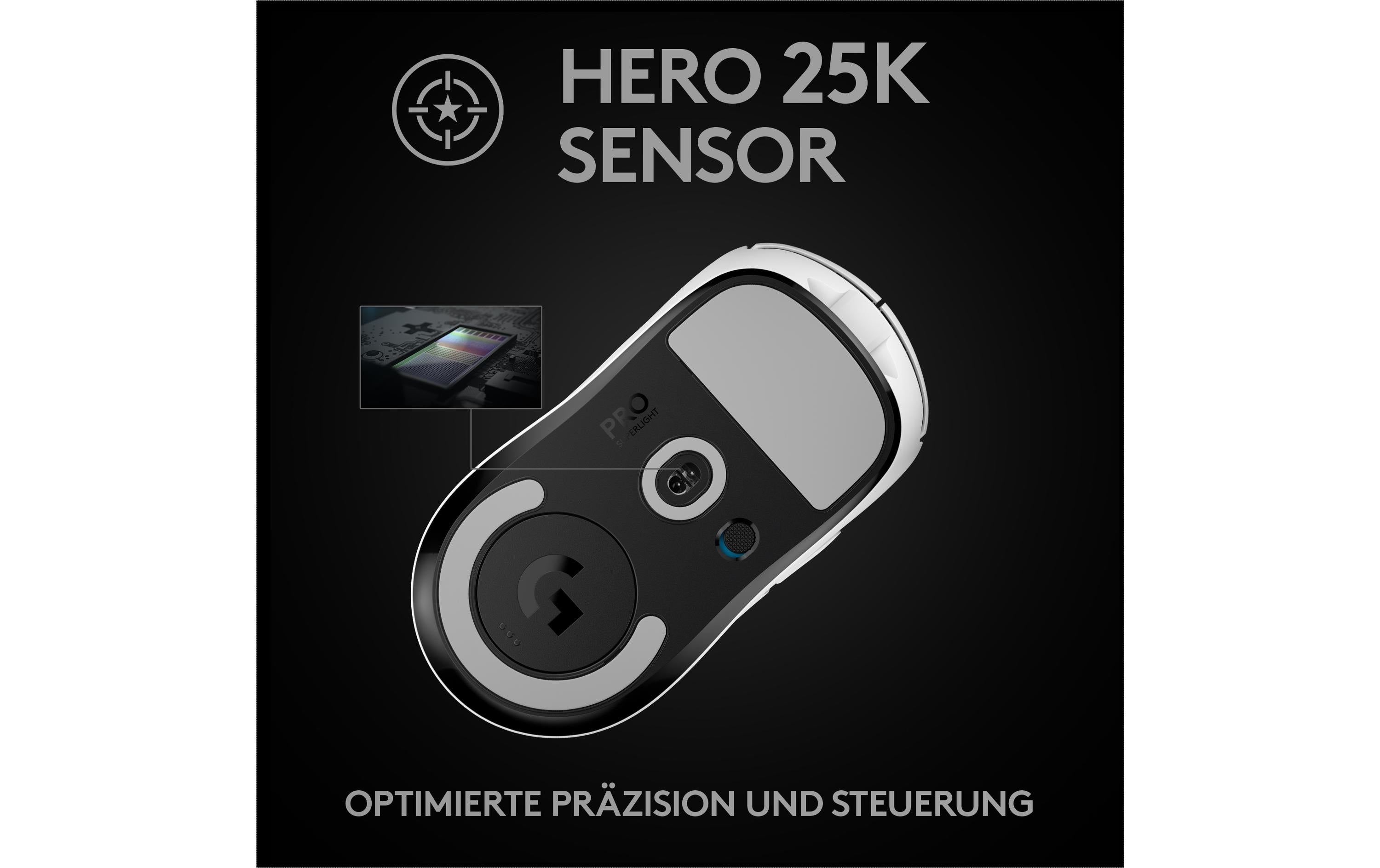 Logitech G PRO X SUPERLIGHT – Gaming-Maus – Kabellos (2,4 GHz), 25600 DPI, Rechts, Weiss