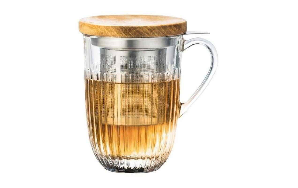 La Rochère Tee-Set Ouessant – 360 ml, Ø 9,0 cm, Glas, mit Deckel, Edelstahlfilter, spülmaschinenfest