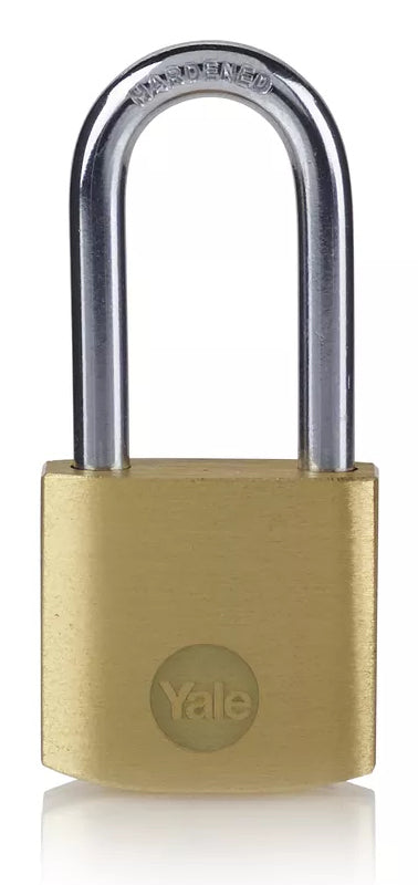 Yale Y110B Vorhängeschloss – Messing, Bügelhöhe 40 mm, Bügeldurchmesser 6,3 mm, Sicherheitsstufe 2, Innenbereich