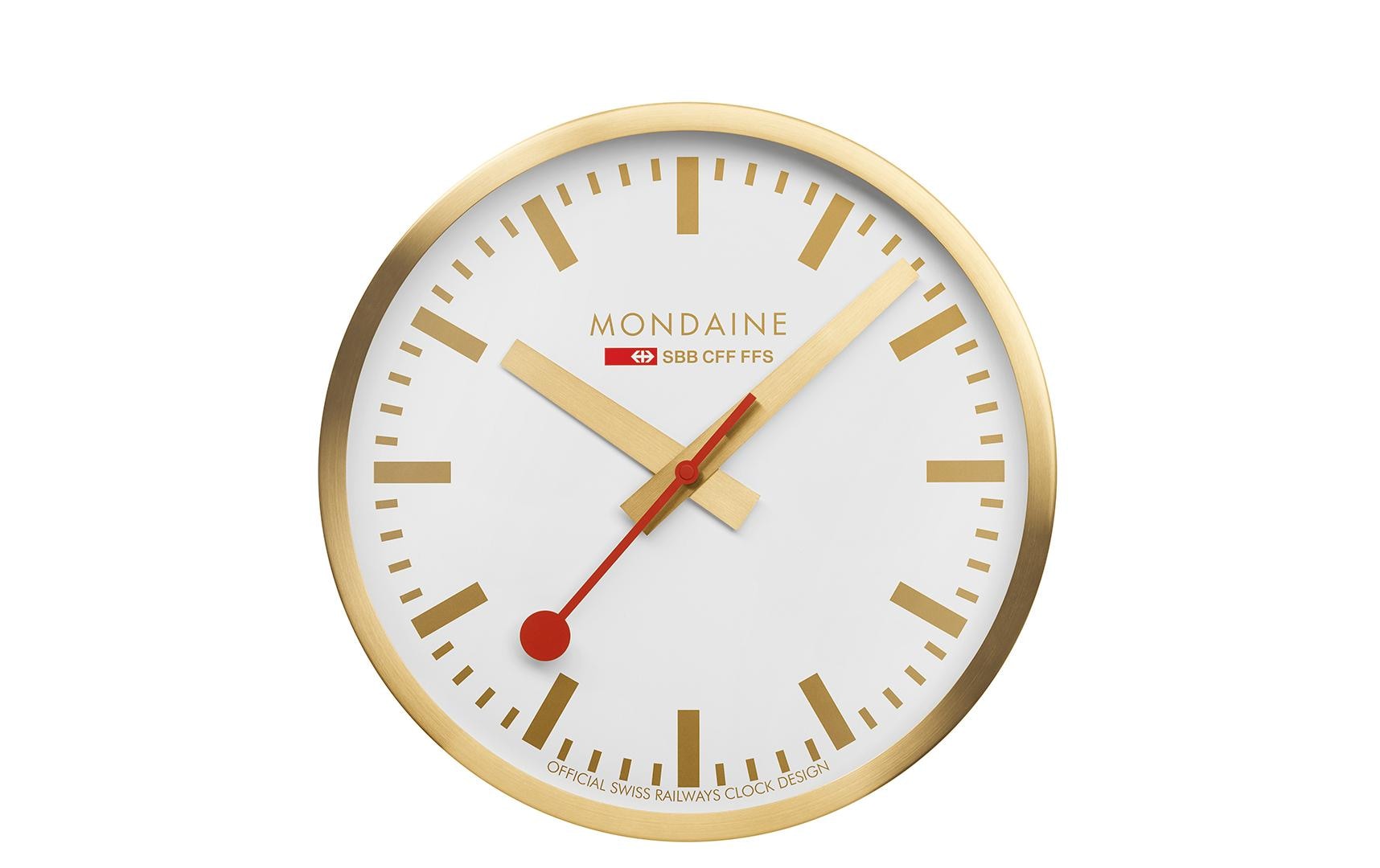 Mondaine Wanduhr – Ø 25 cm, weiss, Glas, lautlos
