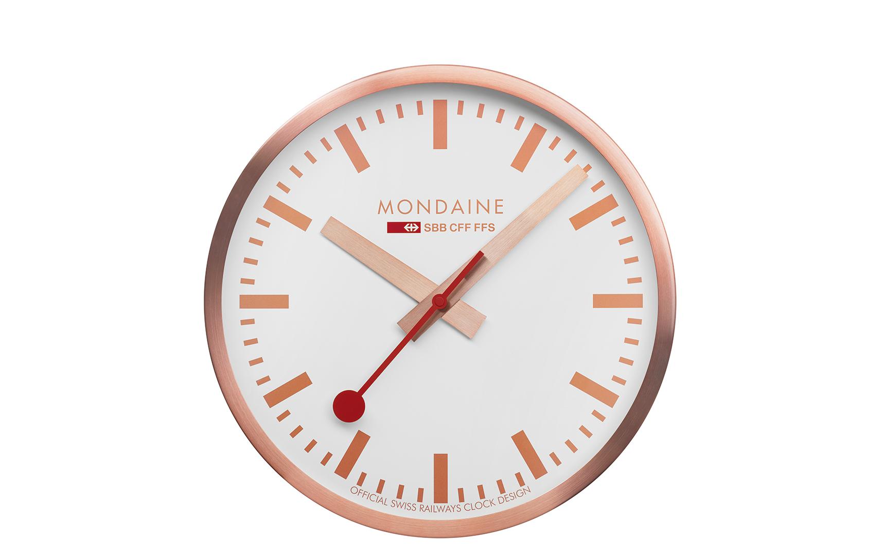 Mondaine Wanduhr – Ø 25 cm, weiss, Metall, lautlos