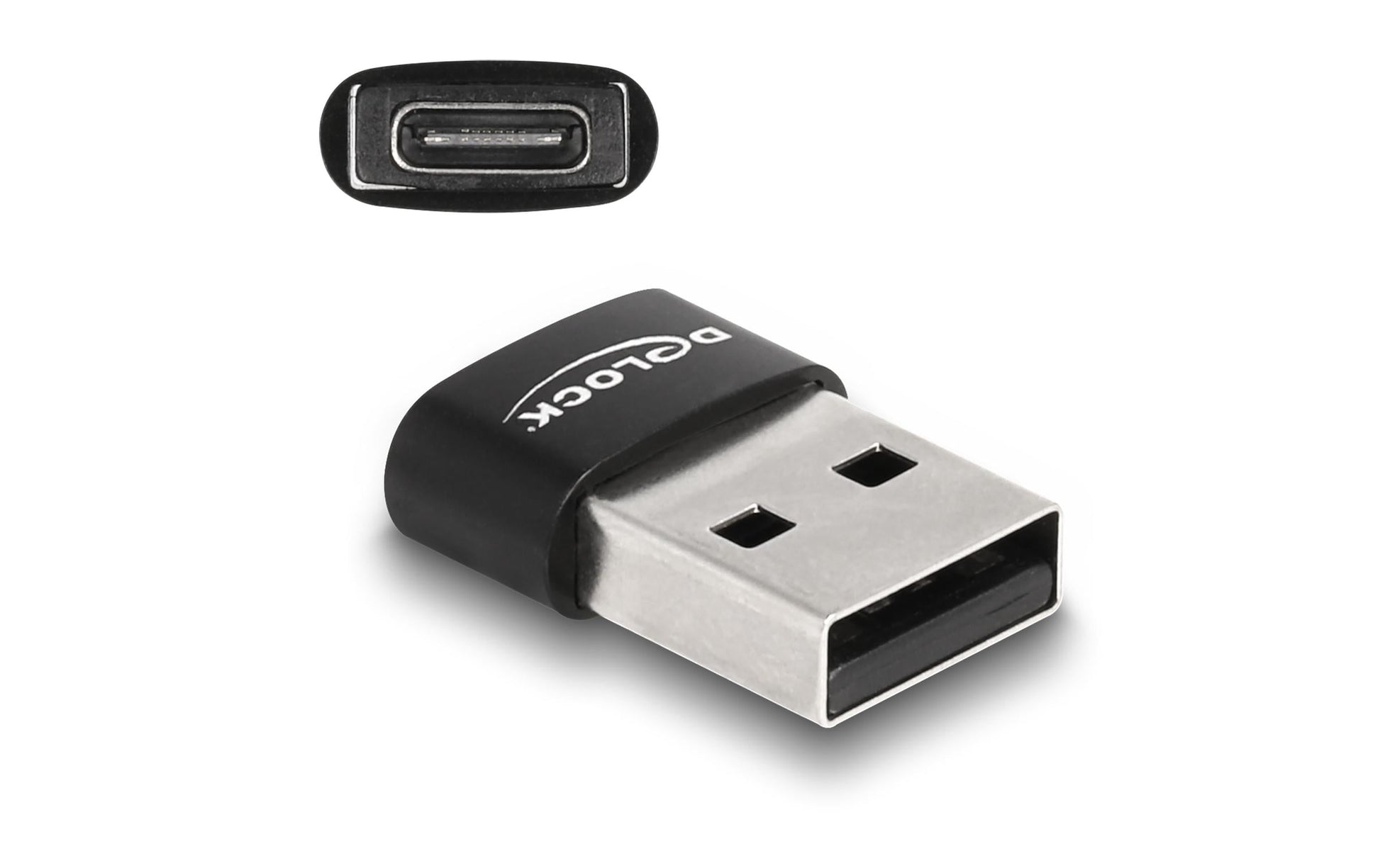 DeLOCK Adapter USB-A zu USB-C – USB 2.0 (480 Mbit/s), Schwarz
