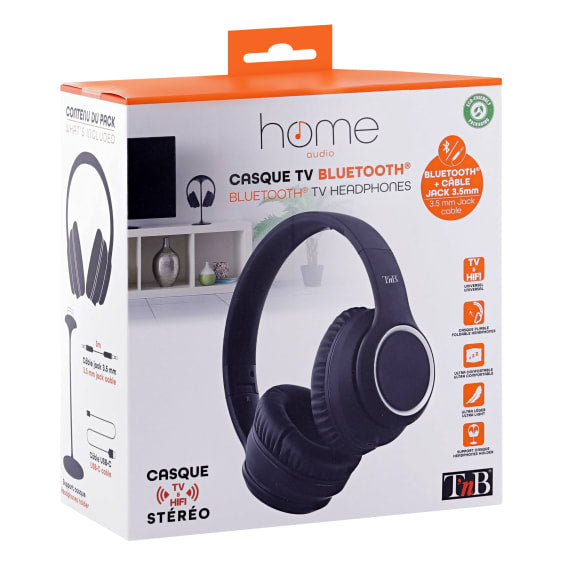 T'nB CBTHOME On-Ear Kopfhörer – Stereo, Kabel + BT, Schwarz, BT 5.0