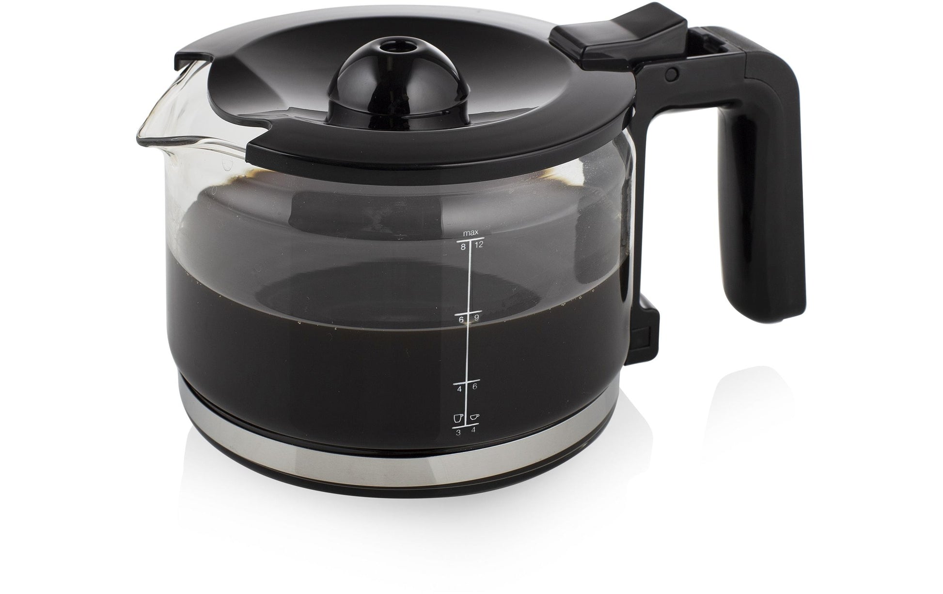Princess Filterkaffeemaschine – 12 Tassen, 1,3 l, Permanentfilter, Schwarz/Edelstahl