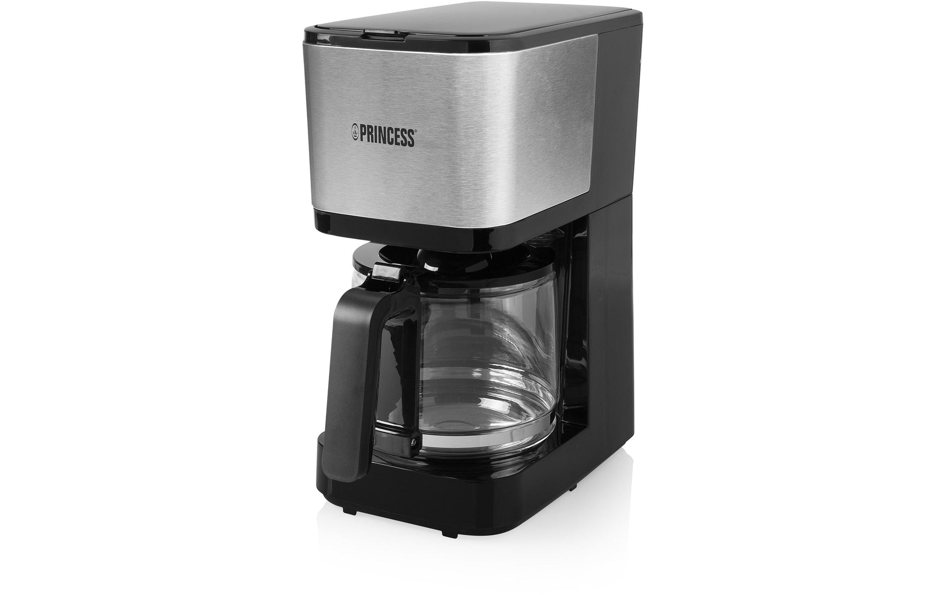 Princess Filterkaffeemaschine – 12 Tassen, 1,3 l, Permanentfilter, Schwarz/Edelstahl