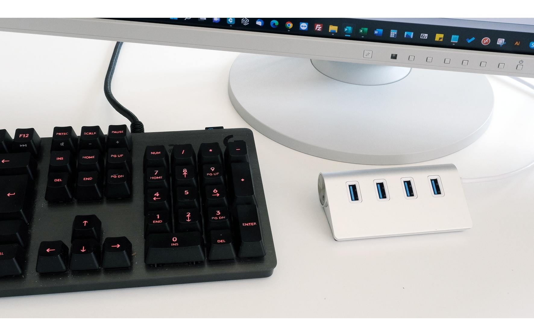 EXSYS EX-1134-2 USB-Hub – USB-C, 4× USB-A, für Windows/Mac
