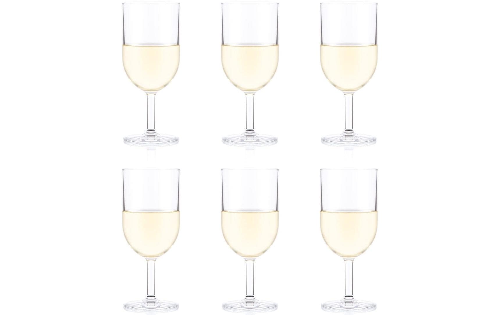 Bodum Weissweinglas – 6er Set, 270 ml, Ø 6,7 cm, H 16,2 cm, Kunststoff, Transparent, spülmaschinenfest