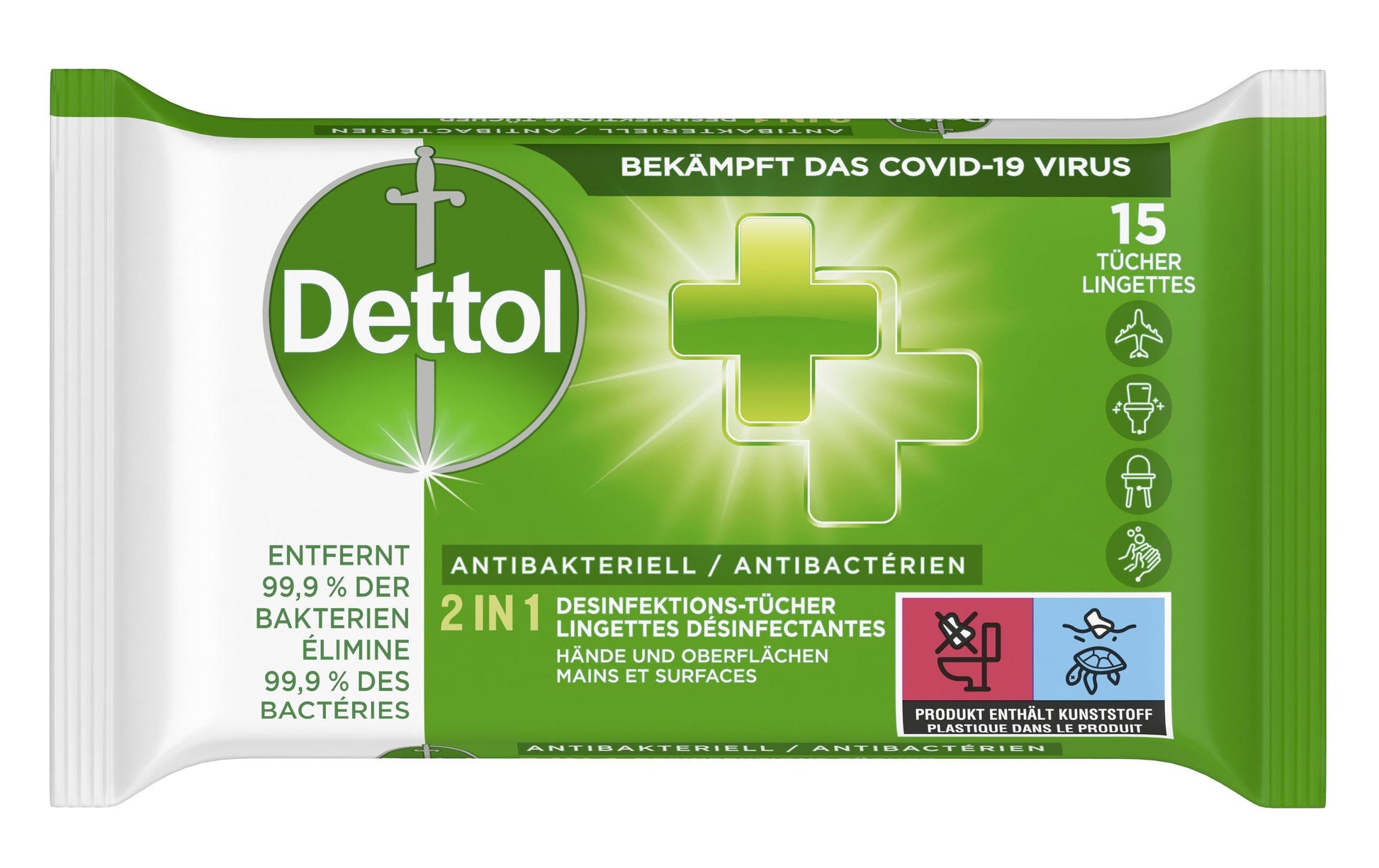 Dettol Händedesinfektionstücher – 15 Stk
