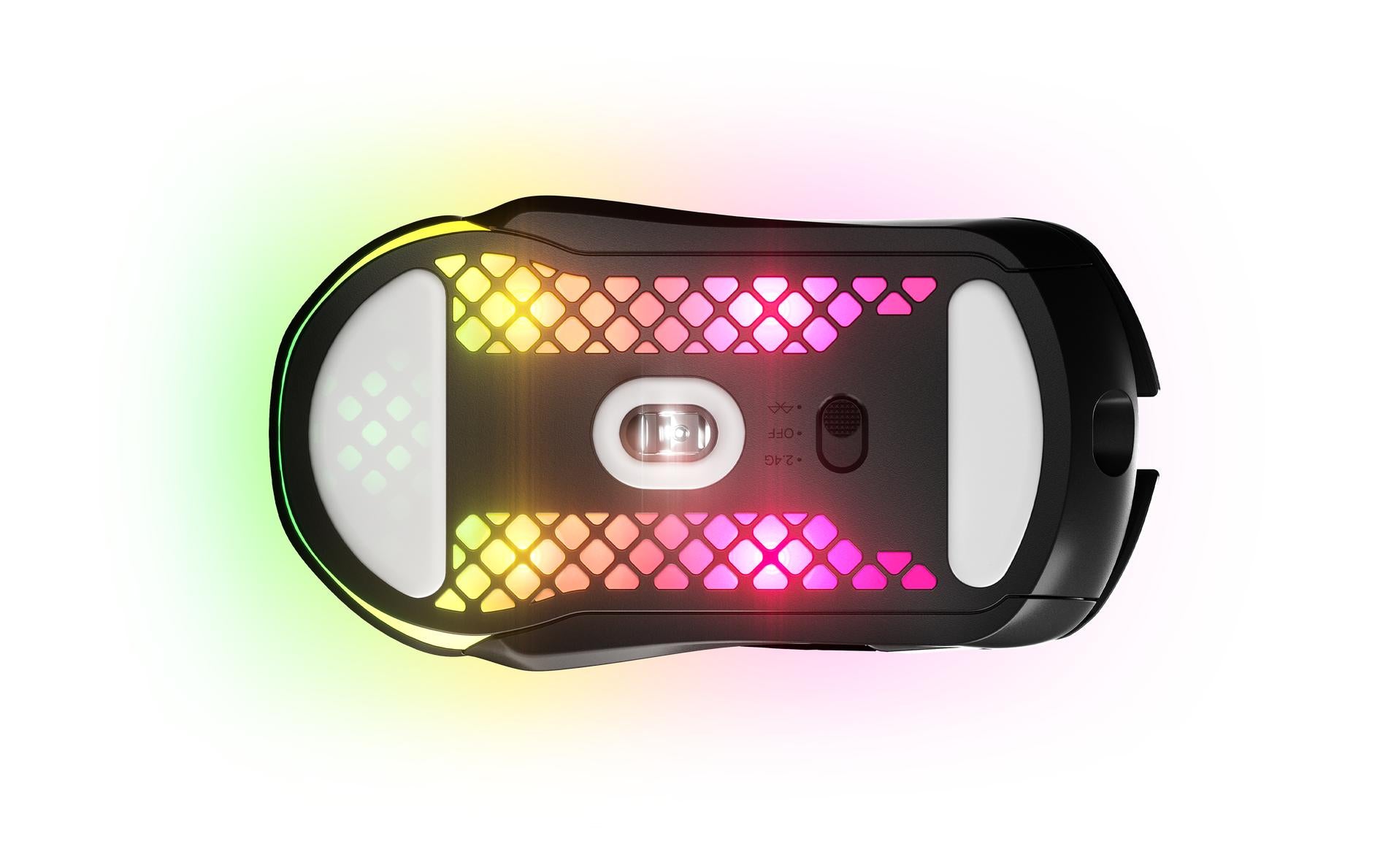 Steelseries Aerox 5 Gaming-Maus – kabellos, 1000 Hz, 9 Tasten, für Rechtshänder, RGB-Beleuchtung, schwarz