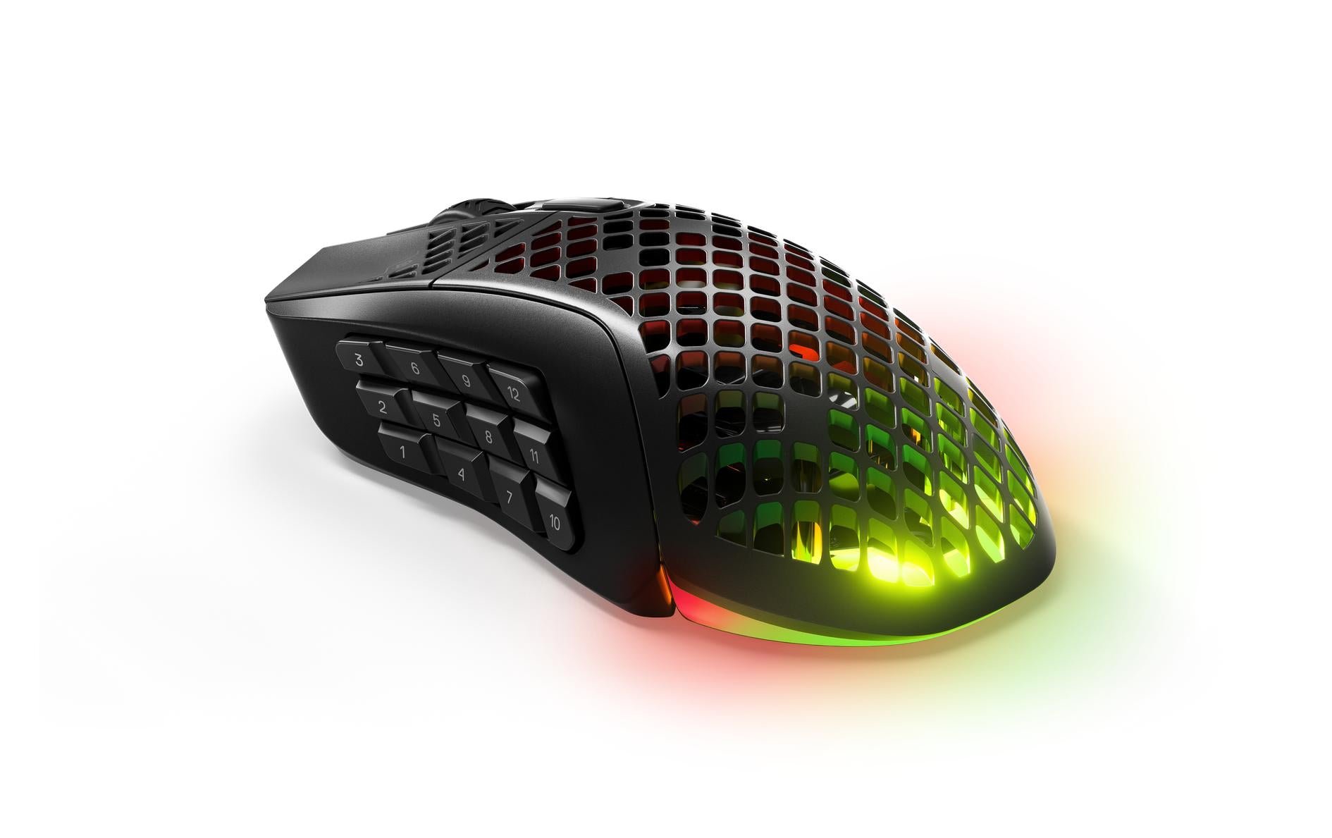 SteelSeries Aerox 9 Gaming-Maus – kabellos, 1000 Hz, 18 Tasten, für Rechtshänder, RGB-Beleuchtung, schwarz