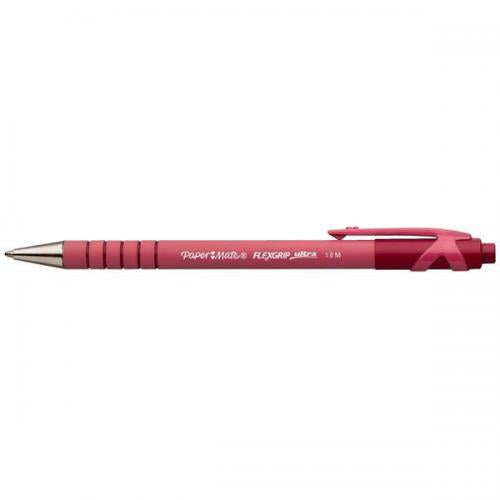 Papermate Flexgrip Ultra Kugelschreiber – 12er Pack, Rot, Spitze 1,0 mm, Druck