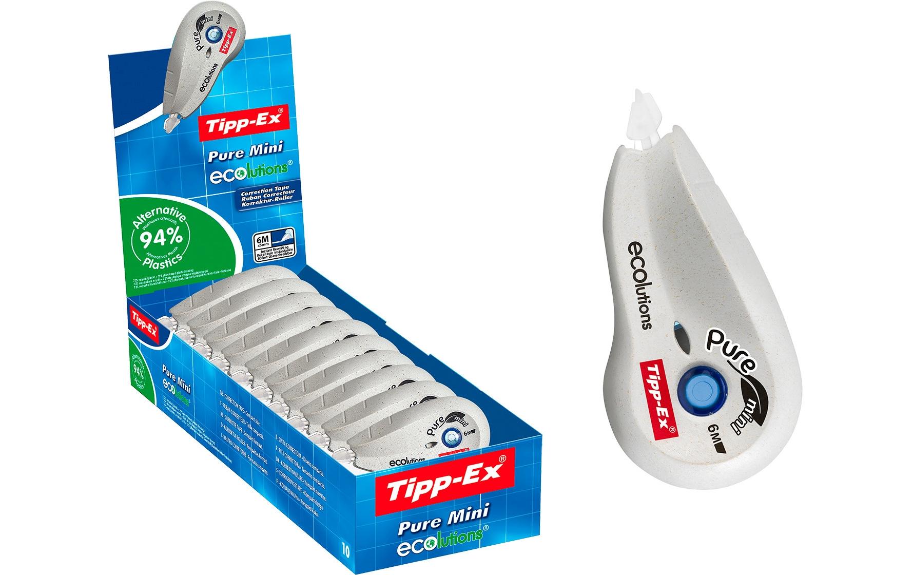 Tipp-Ex Pure Mini Ecolution Korrekturroller 5 mm × 6 m – 10er Pack