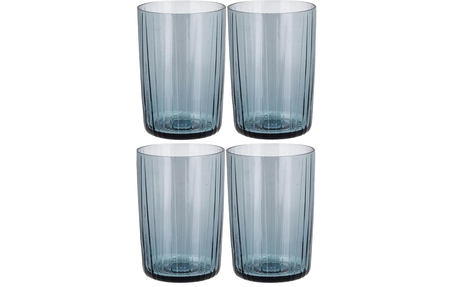 BITZ Trinkgläser – 4er Set, 280 ml, Ø 7 cm, Kristallglas, Dunkelblau, spülmaschinenfest