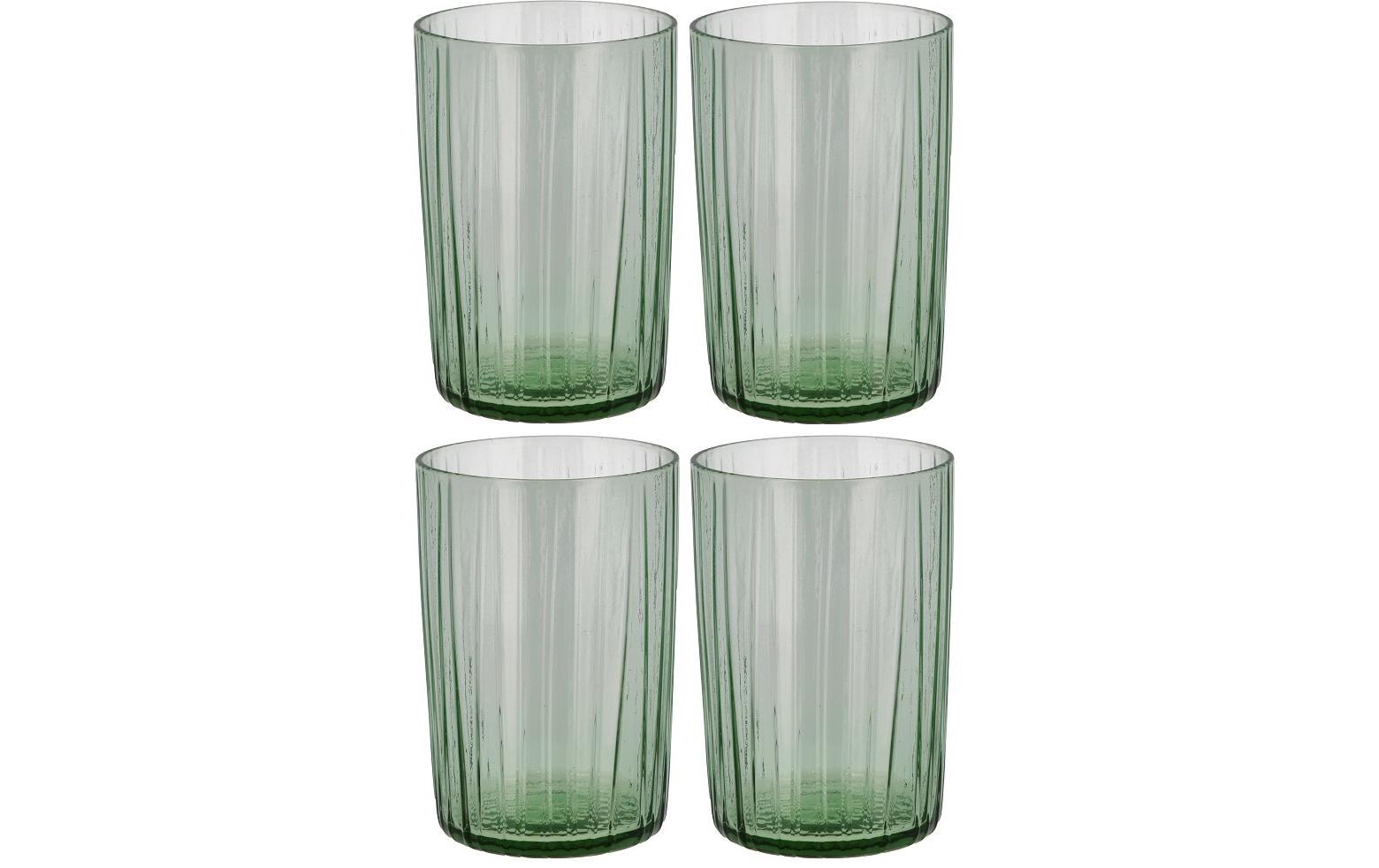 BITZ Trinkglas – 4er Set, 280 ml, Ø 7 cm, H 10 cm, Kristallglas, Grün, spülmaschinenfest