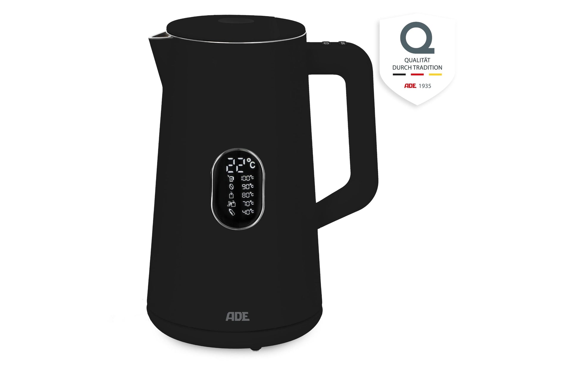 ADE Wasserkocher – 1,5 l, mit Temperaturwahl, Warmhaltefunktion, Kunststoff/Edelstahl