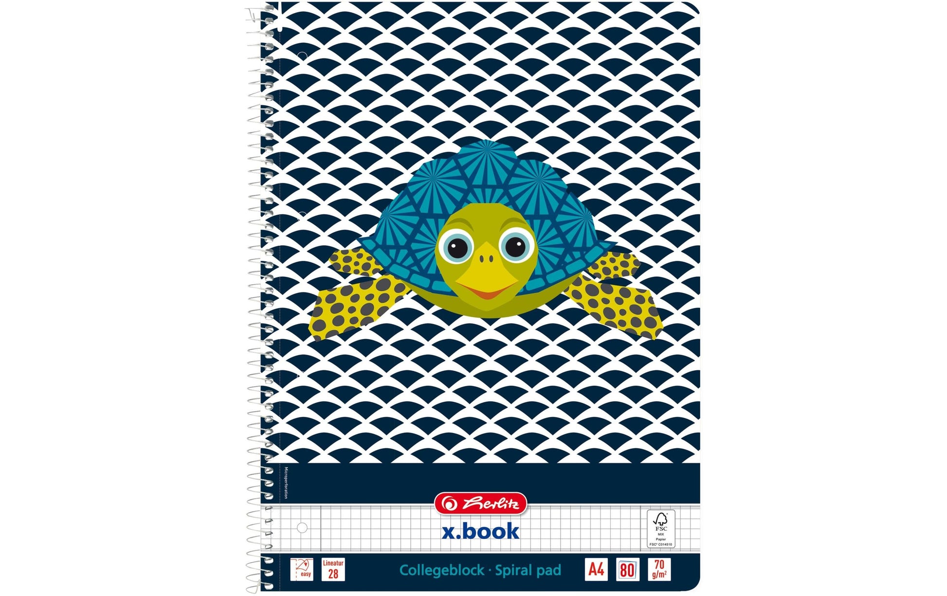 Herlitz Spiralbuch A4, kariert, Spiralbindung, Karton, 160 Seiten, perforiert, 70 g/m² – sortiert