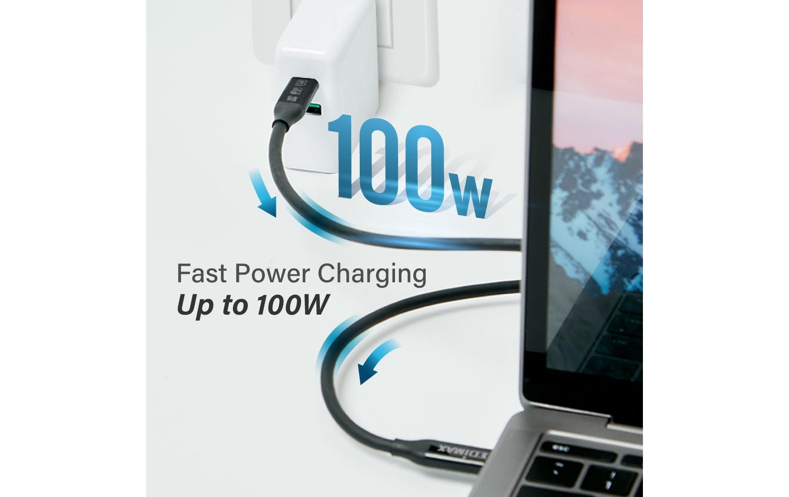 Edimax Thunderbolt 3 (USB-C) Kabel – 40 Gbit/s – 3 m – PD 240 W – DP Alt Mode – TPE-Mantel – Schwarz