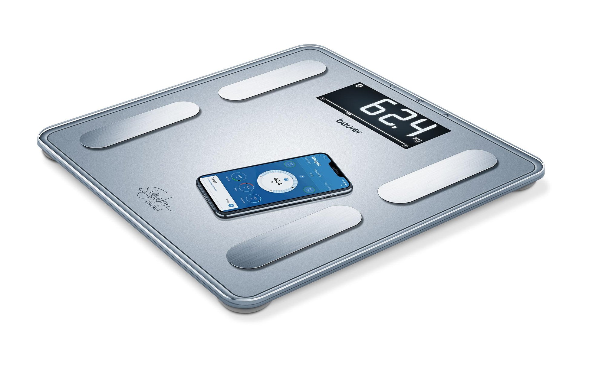 Beurer Digitale Personenwaage BF405 – Fettanteil – 200 kg – Silber