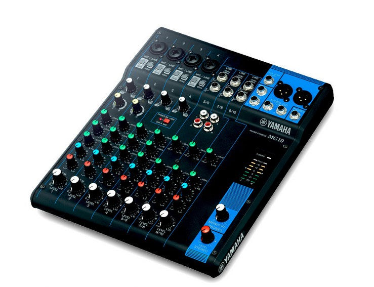 Yamaha MG10 – 10-Kanal Mixer, 3 Stereoeingänge, 1 Auxweg, Schwarz