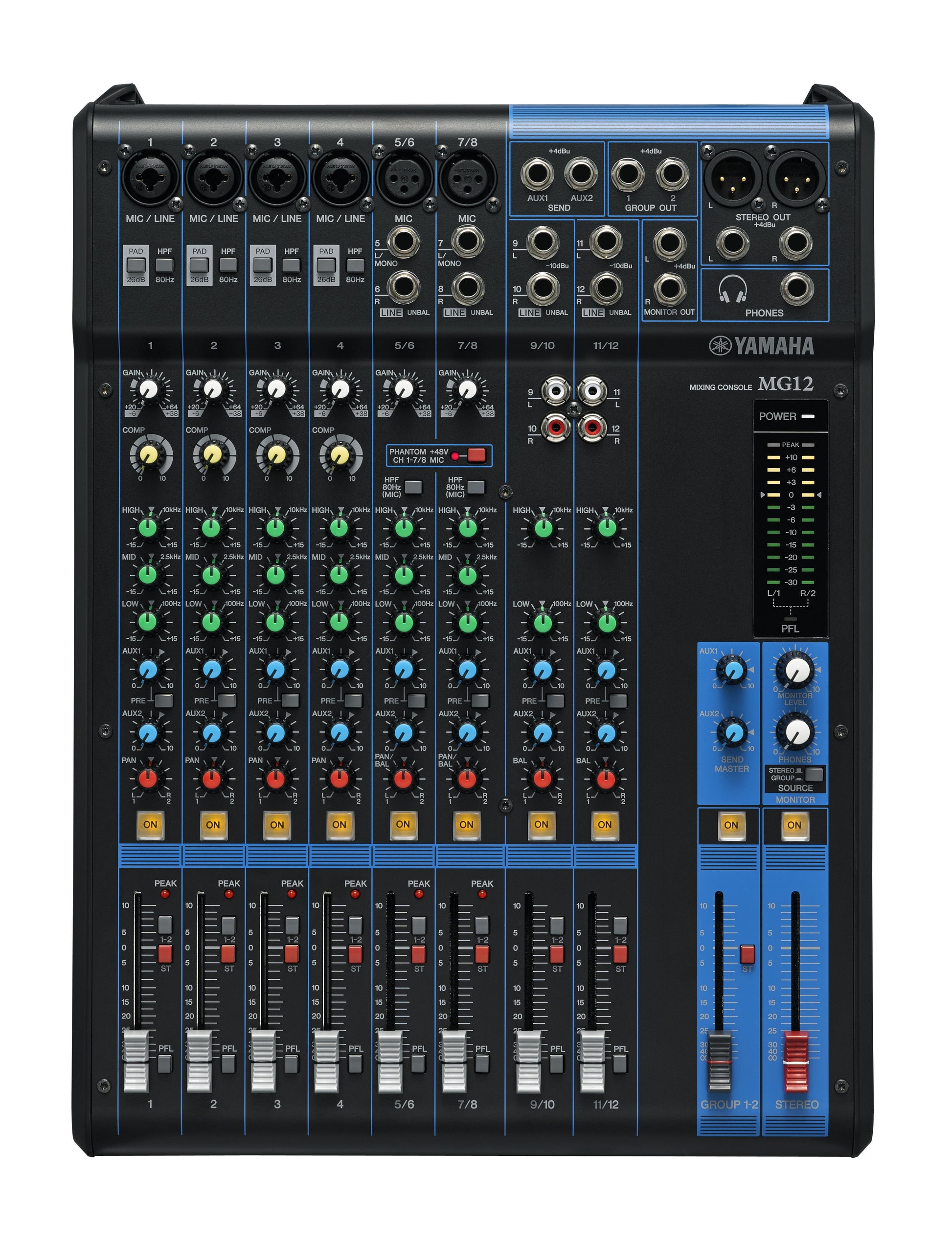 Yamaha MG12 – 12-Kanal Mischpult, 24 Bit, 192 kHz