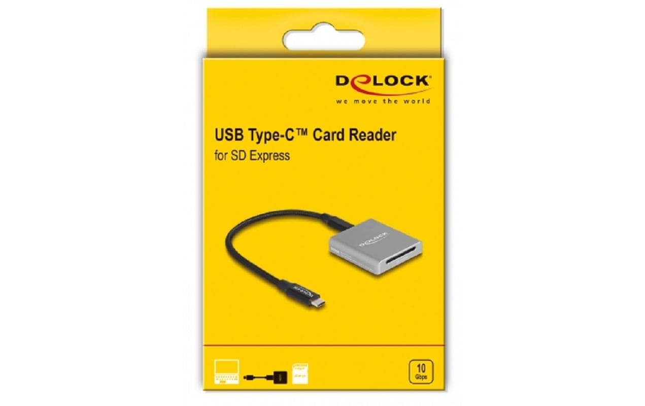 DeLOCK Kartenleser – SD Express (SD 7.1) – USB Typ-C, Grau