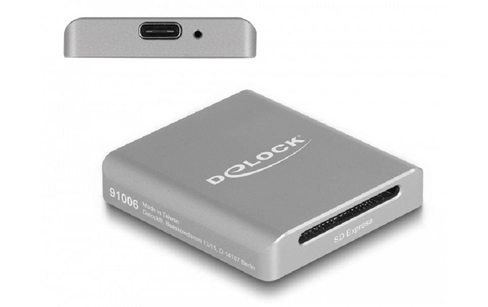 DeLOCK Kartenleser – SD Express (SD 7.1) – USB Typ-C, Grau