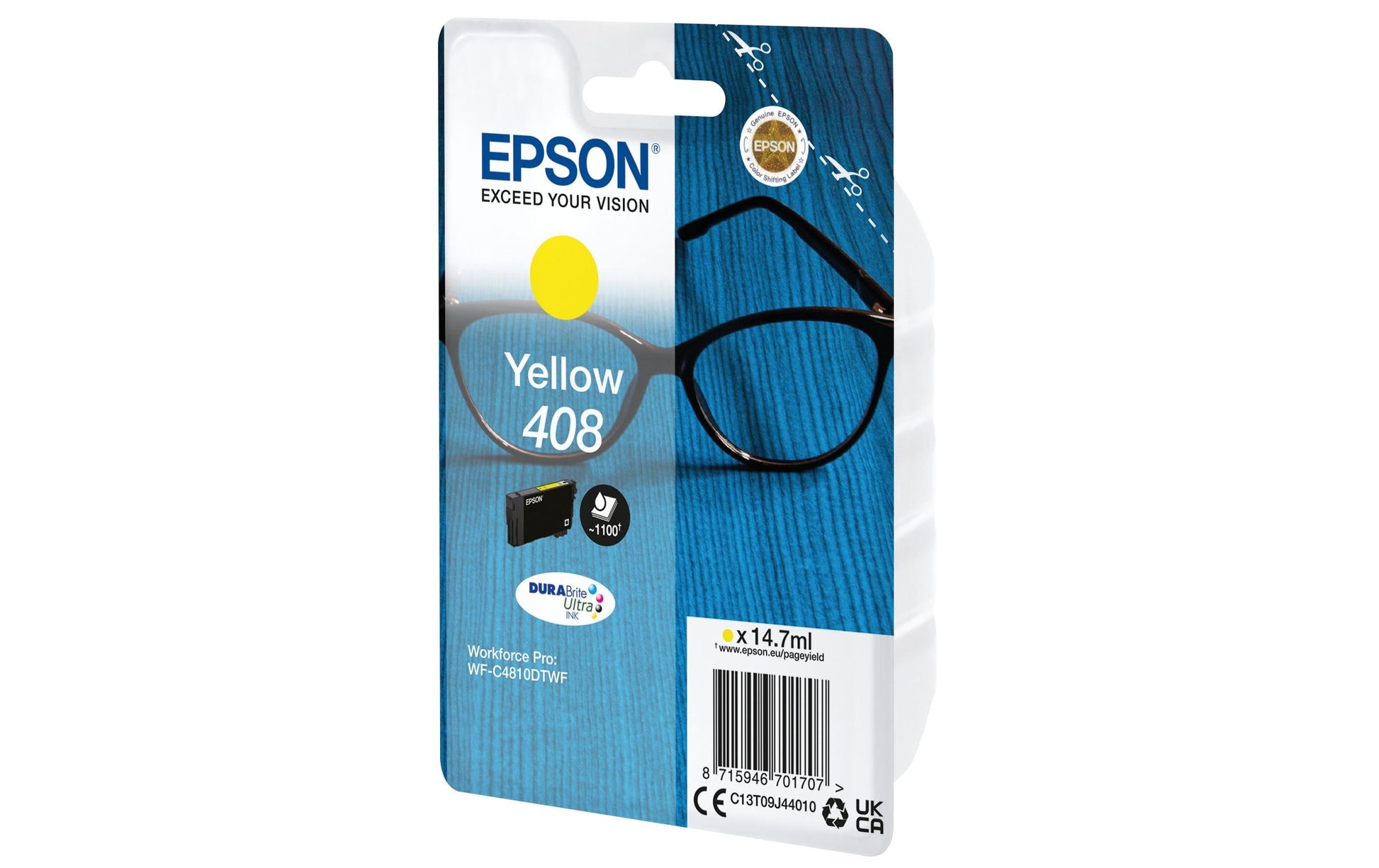 Epson Tintenpatrone 408, Gelb, 14,7 ml – für Inkjetdrucker/Multifunktionsgeräte