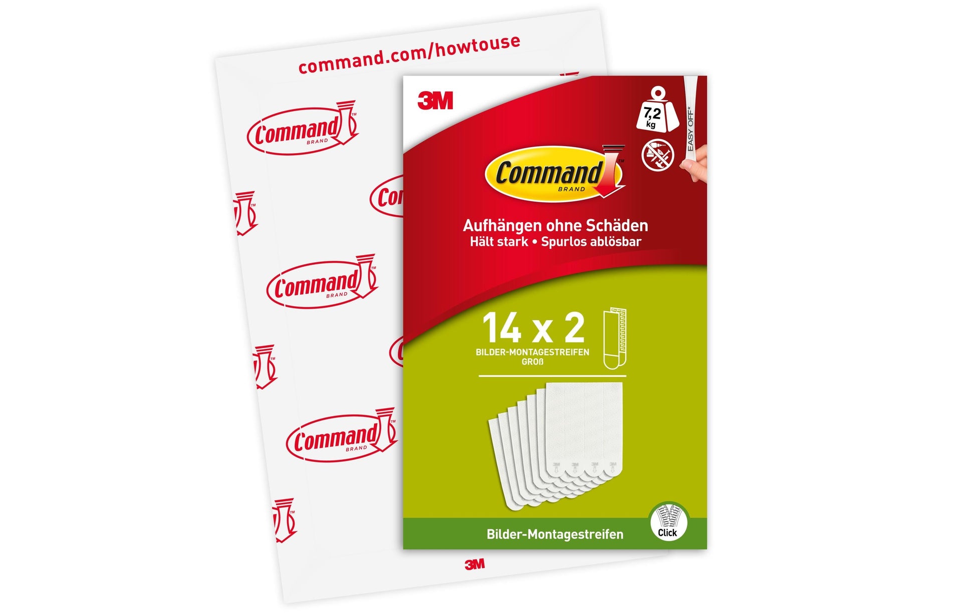 Command Montagepad – Weiss, bis 7,2 kg, für Fliesen