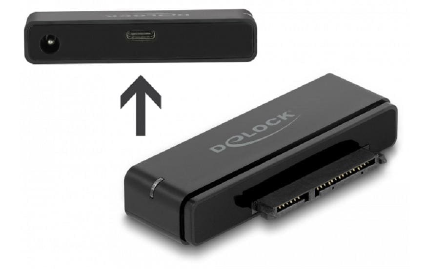DeLOCK USB-C auf SATA Adapter, USB 3.2 Gen 1, SATA 6 Gb/s, Modell 64188, für Windows/Mac/Linux
