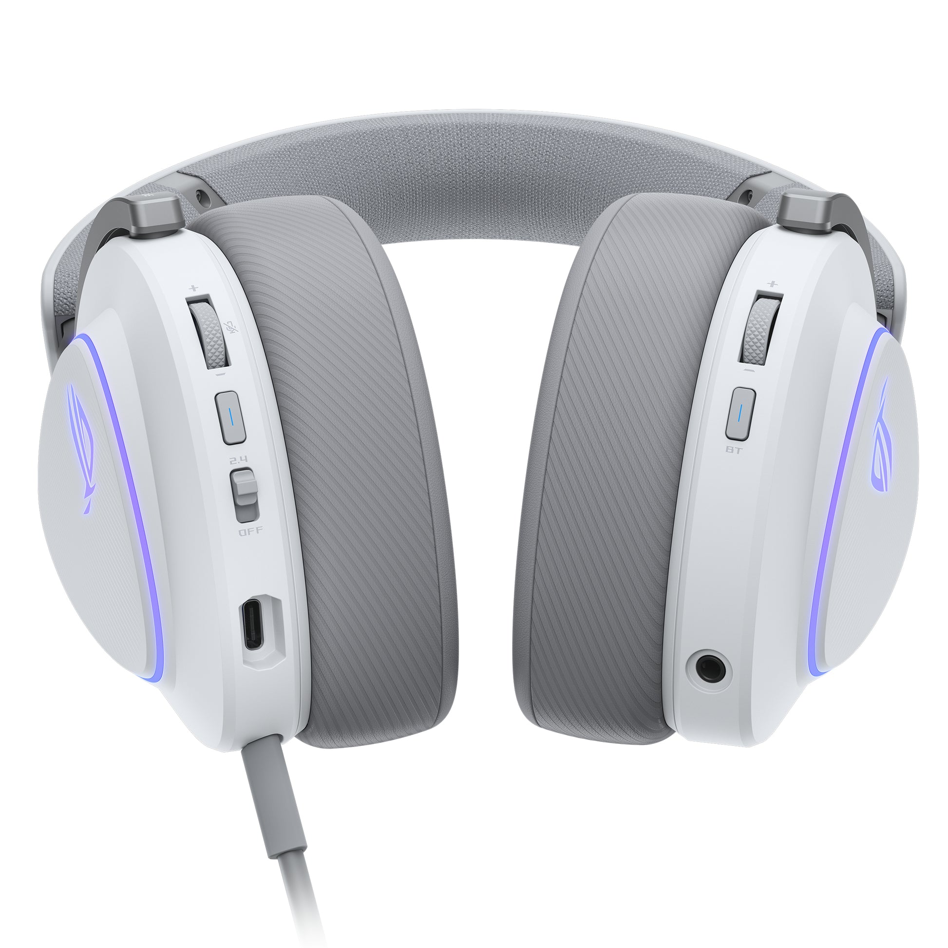 ASUS ROG Delta II WHT – Over-Ear Gaming-Headset – Bluetooth, 3,5 mm, mit Mikrofon – Weiss