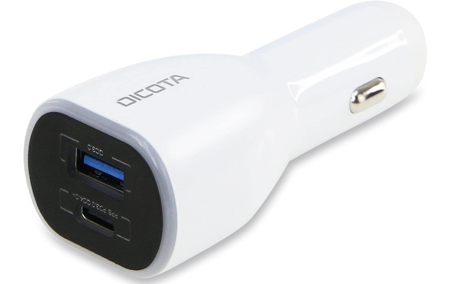 DICOTA Autoladegerät – 100 W, 1× USB-A, Schnellladefunktion, 1,2 m Kabel