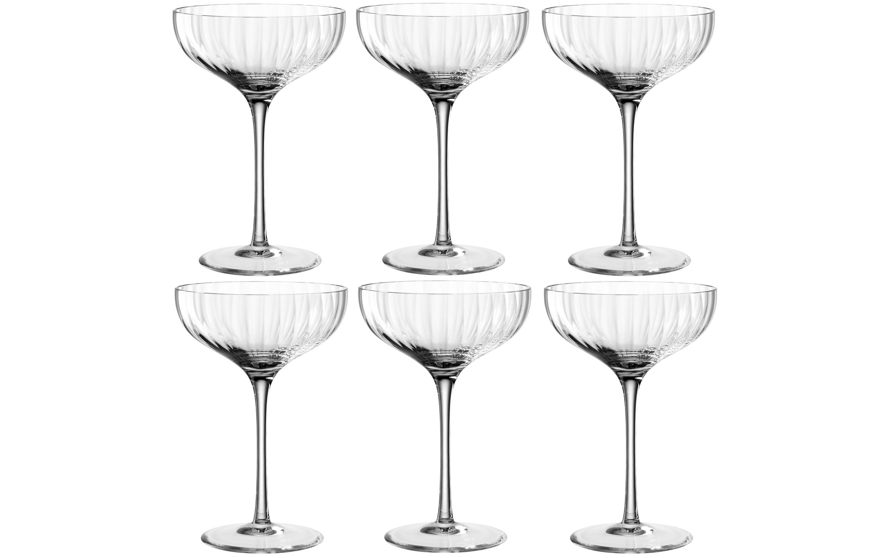 Leonardo Poesia Champagnerschale – 0,26 l, Kristallglas, klar, spülmaschinenfest, 6 Stück
