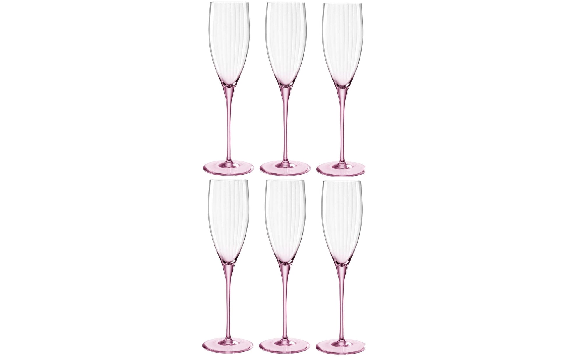 LEONARDO POESIA Sektglas – 0,25 l, Kristallglas, Rosa, Spülmaschinenfest, Bruchfest, 6 Stück