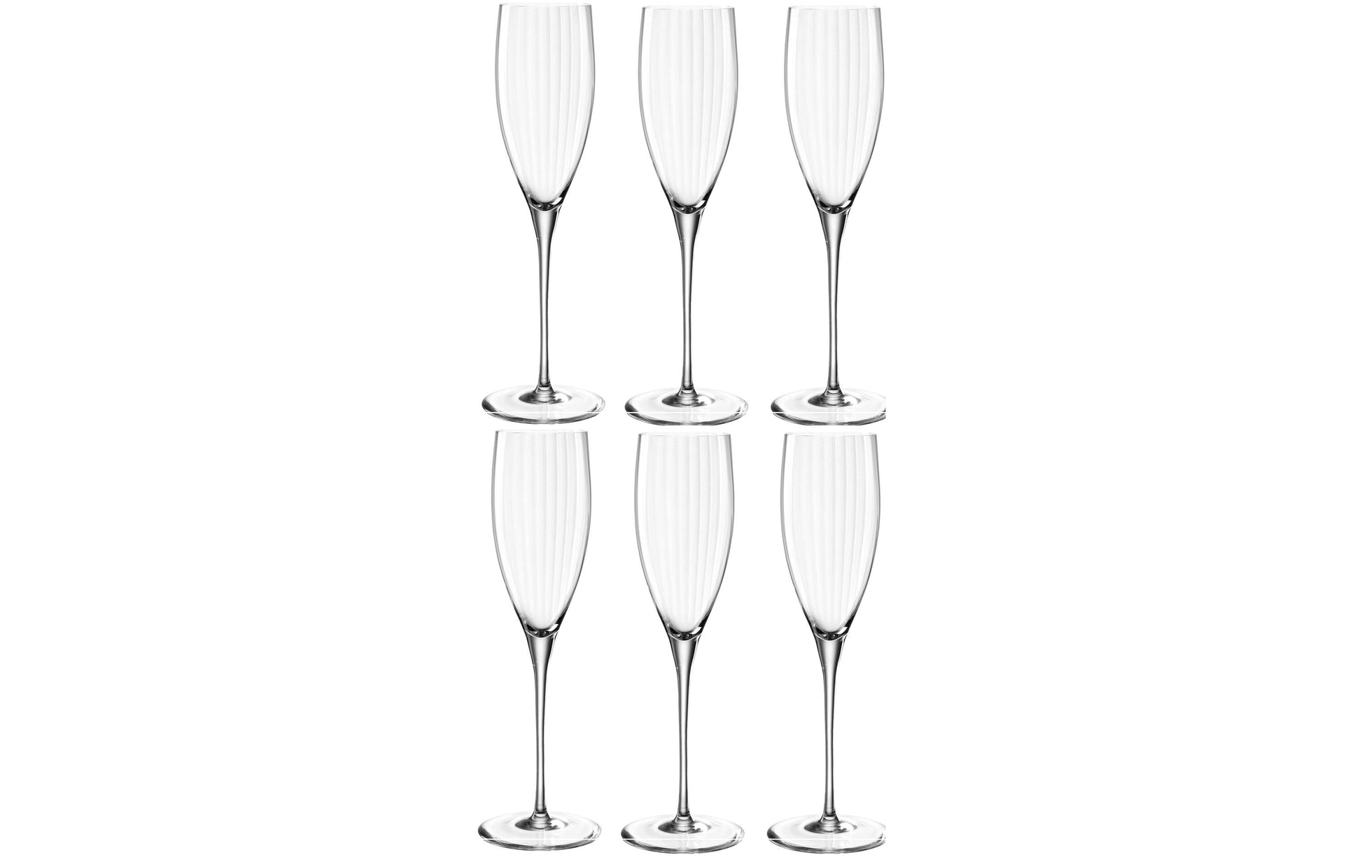 LEONARDO Sektglas – 0,25 l, Kristallglas, Transparent, spülmaschinenfest, 6 Stück