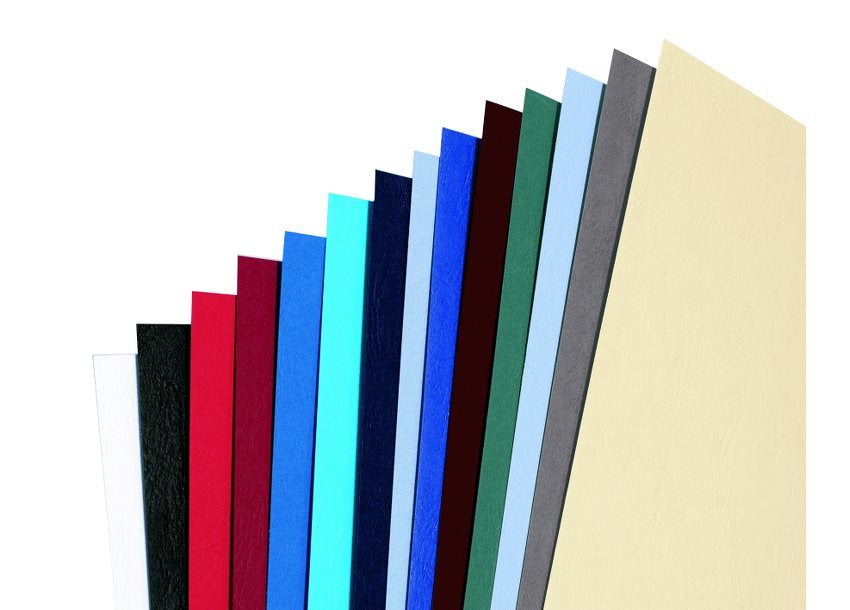 GBC LeatherGrain & HiClear Umschlagdeckel – A4 – 250 g/m², Lederstruktur, Karton, Weiss – 50 Stk.