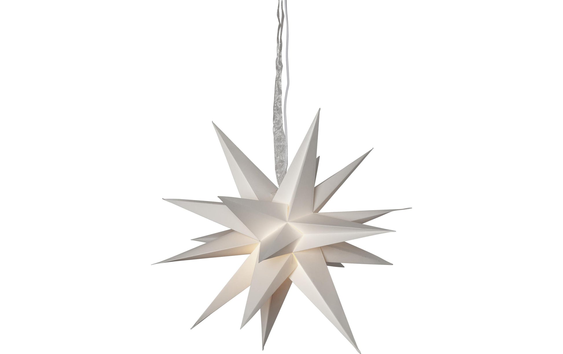 Star Trading Papierstern December – E14 Fassung, 45 cm Durchmesser, IP20 – Weiss
