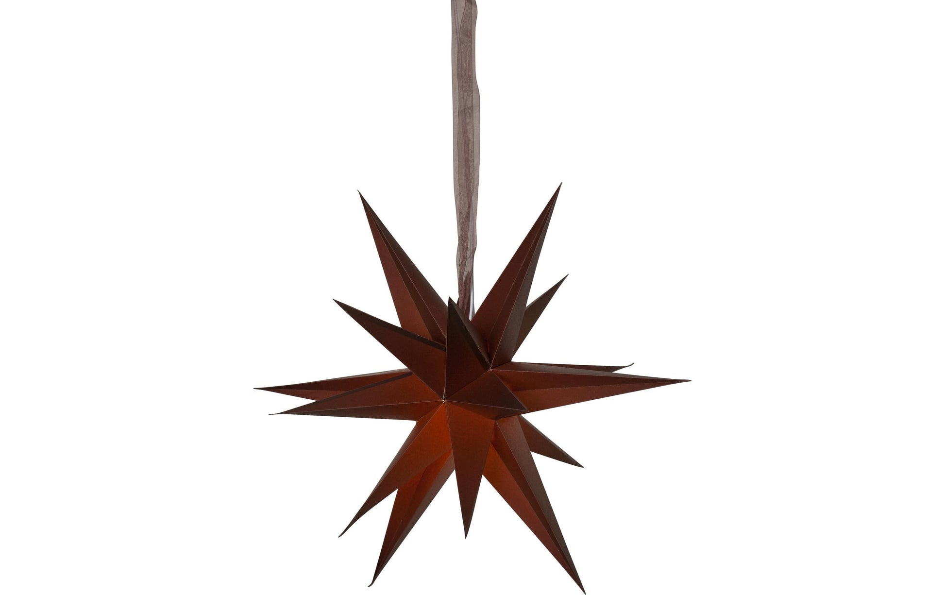 Star Trading Papierstern December – Ø 45 cm, E14 (max. 25 W), IP20, Kabel 5 m – Braun