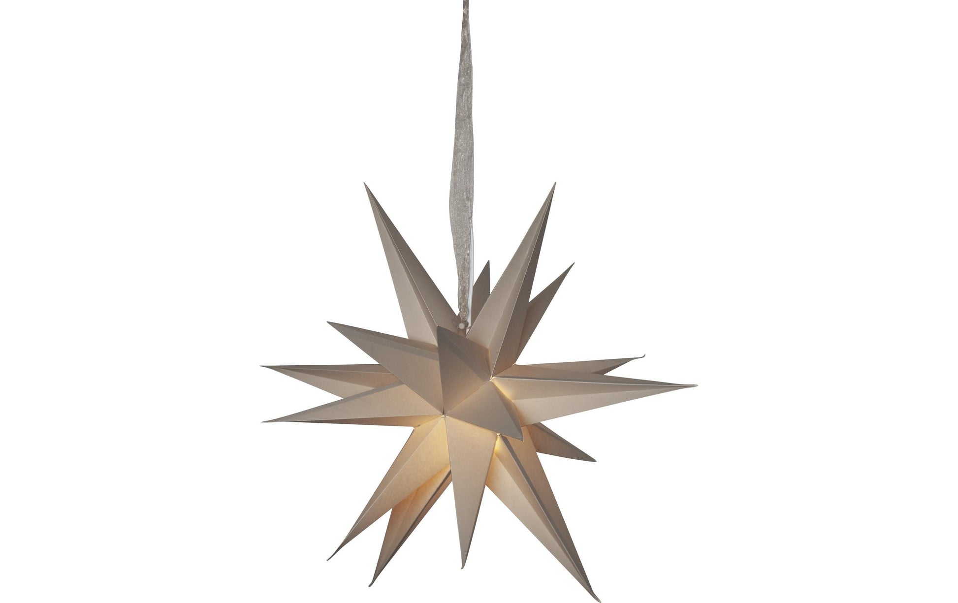 Star Trading Papierstern December – E14, Durchmesser 45 cm, IP20 – Beige
