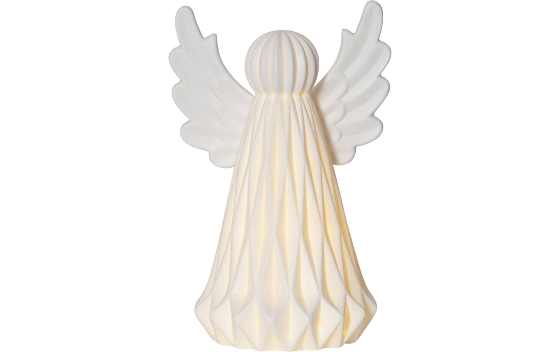 Star Trading Dekorationsfigur – 18 × 13 × 11 cm – weiss, mit LED, batteriebetrieben