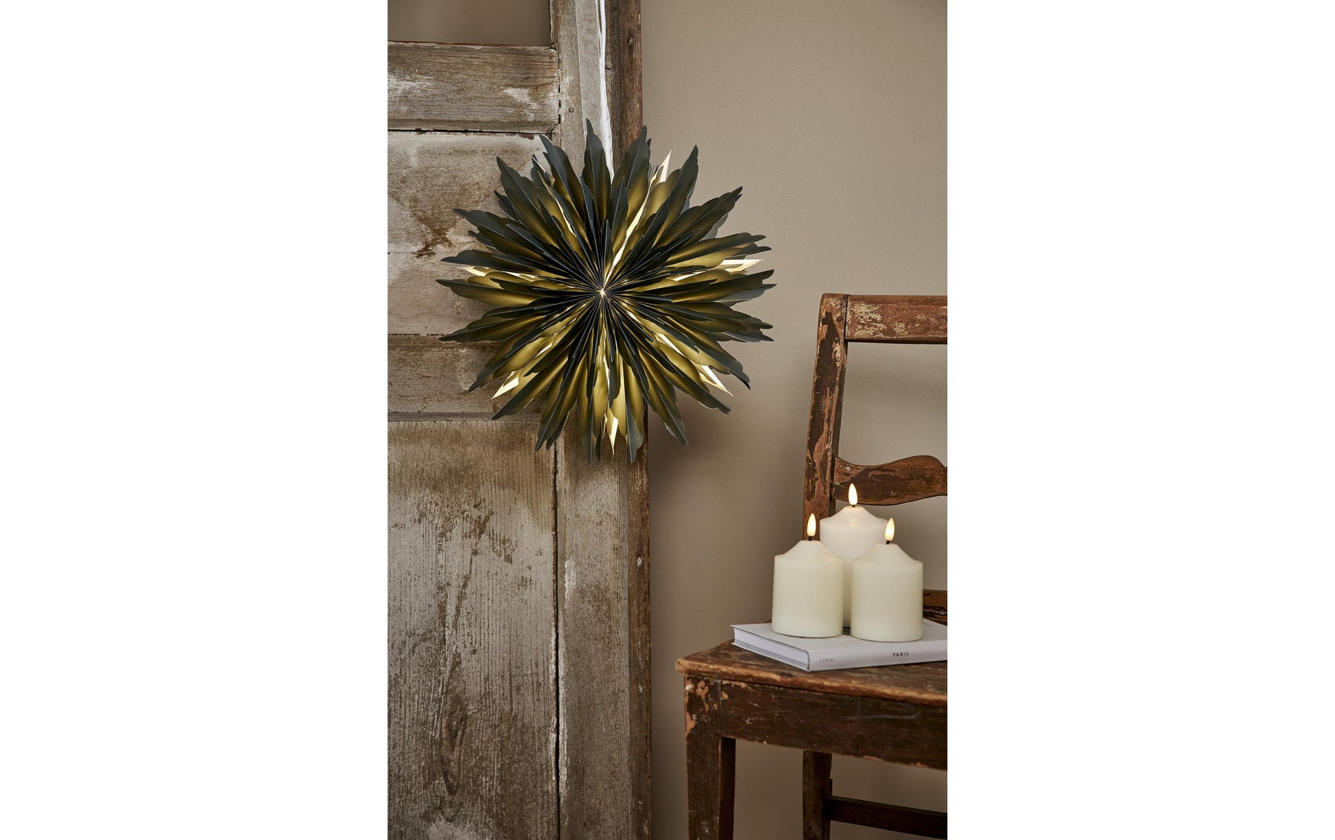Star Trading Hängeleuchte Papierstern Dis – E14, 40 cm, IP20 – Grün