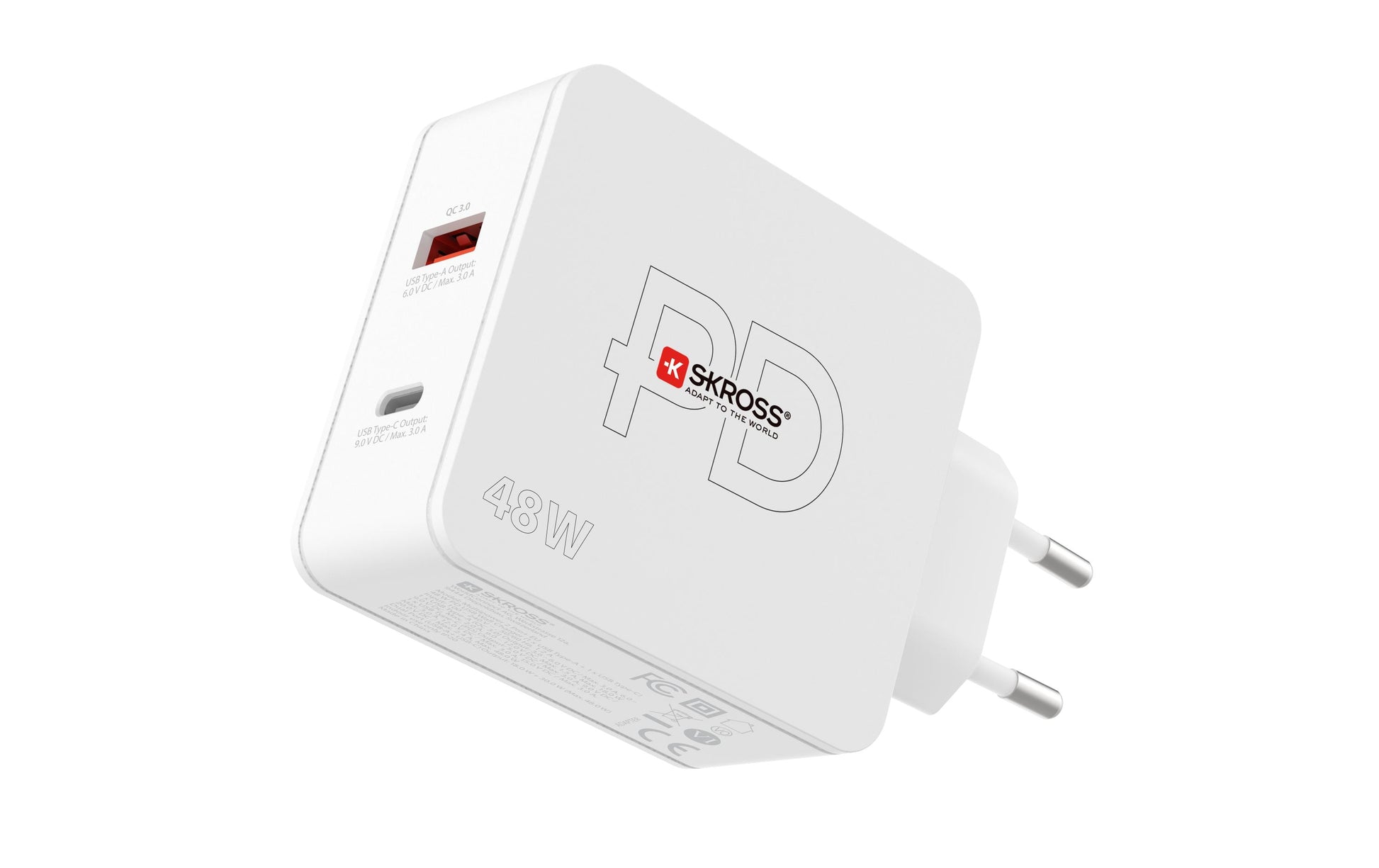 SKROSS Multipower 2 Pro+ Netzteil (EU) – 1× USB-C + 1× USB-A, PD