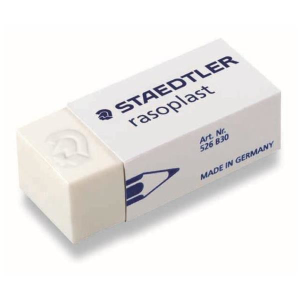 Staedtler Radierer – für Bleistifte – 43 × 13 × 19 mm – Kautschuk – Weiss